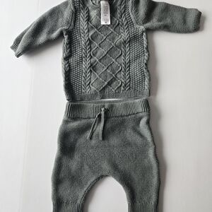 Carter's Gray Cable Knit Baby Sweater